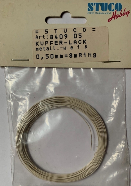 Metalldraht (Kupferlackdraht) weiss